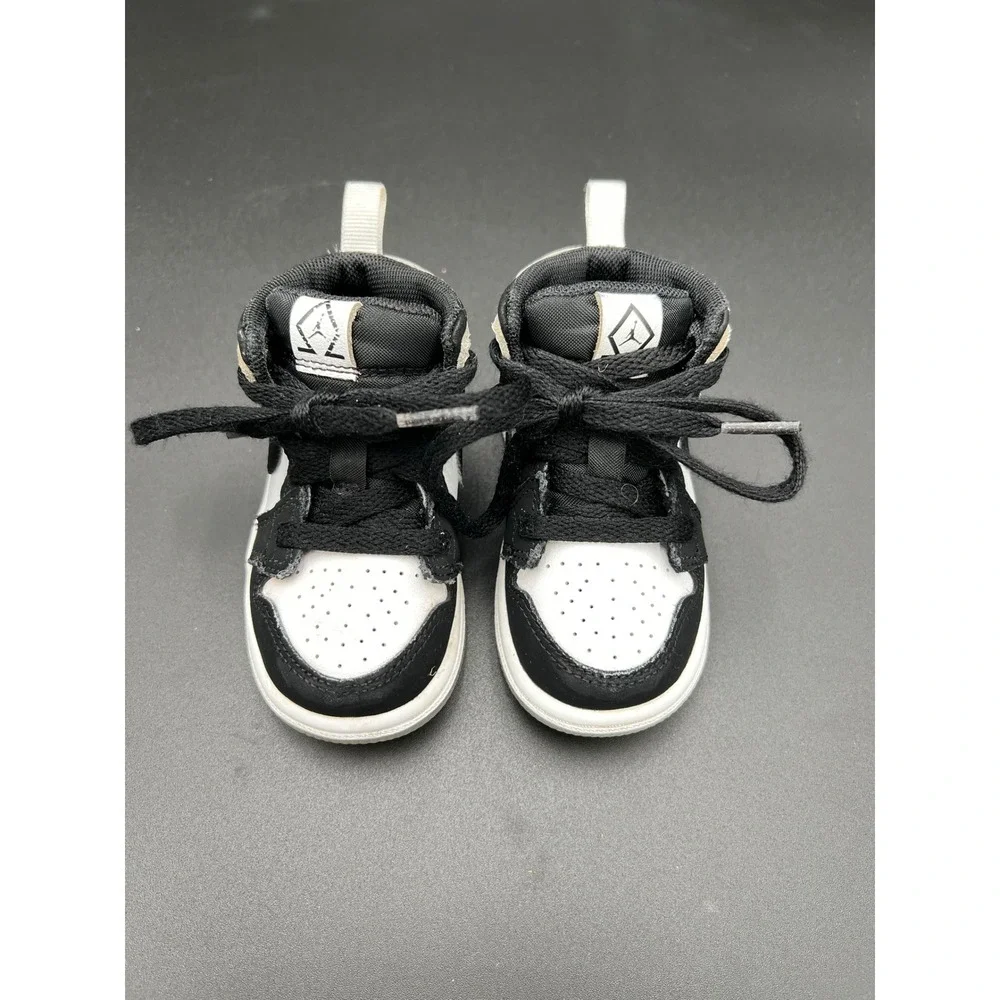 Jordan 1 Mid Toddler Sneakers Black White Panda AR6352-100 Size 4C